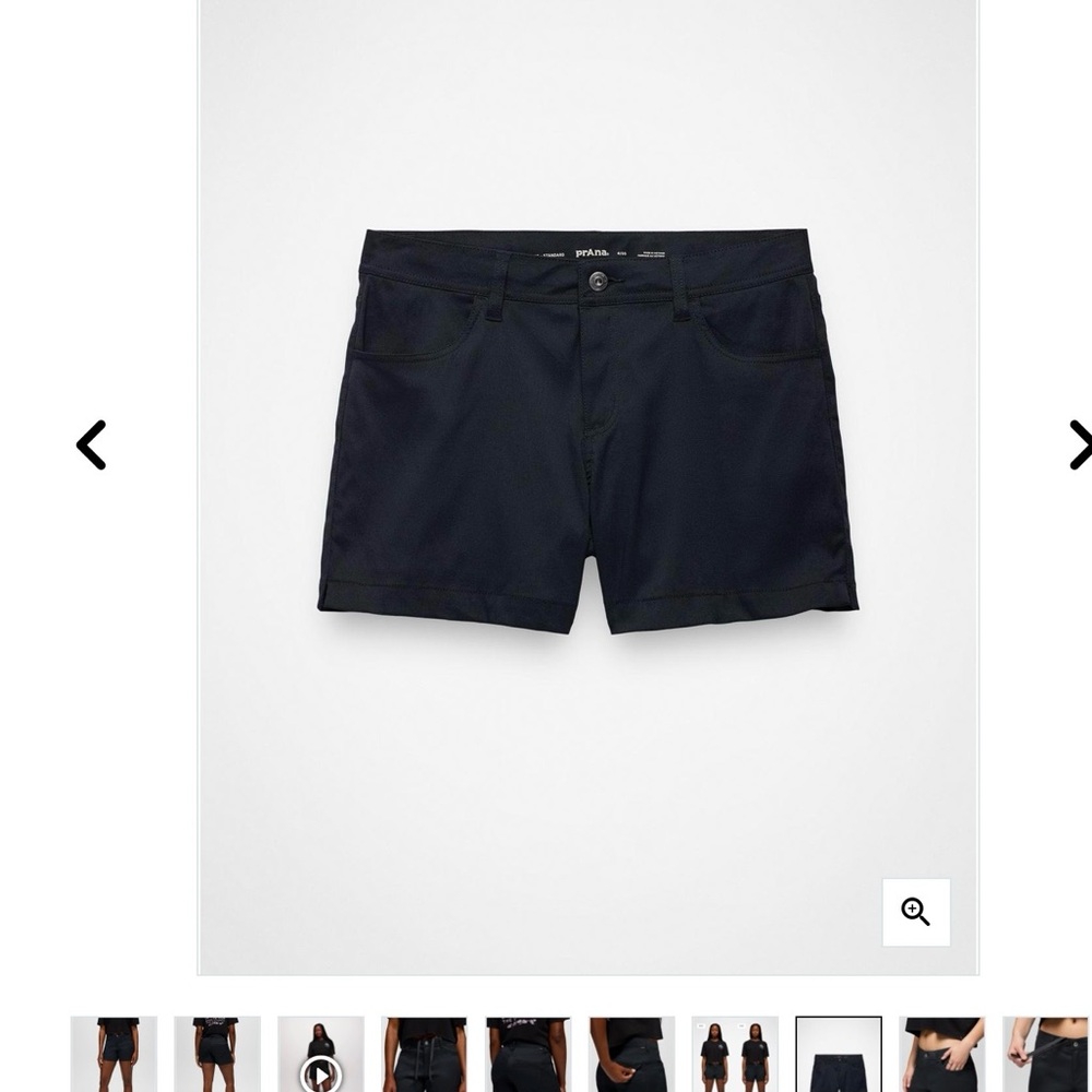 NWOT PrAna black Halle stretch shorts 5” sz 2